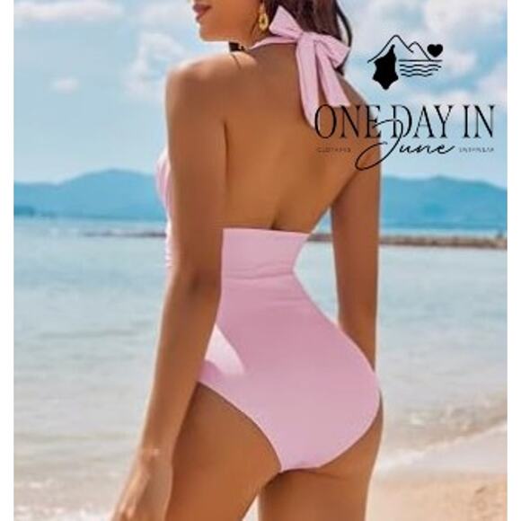 Aimage Halter One Piece Swimsuiit Size M - Picture 2 of 7